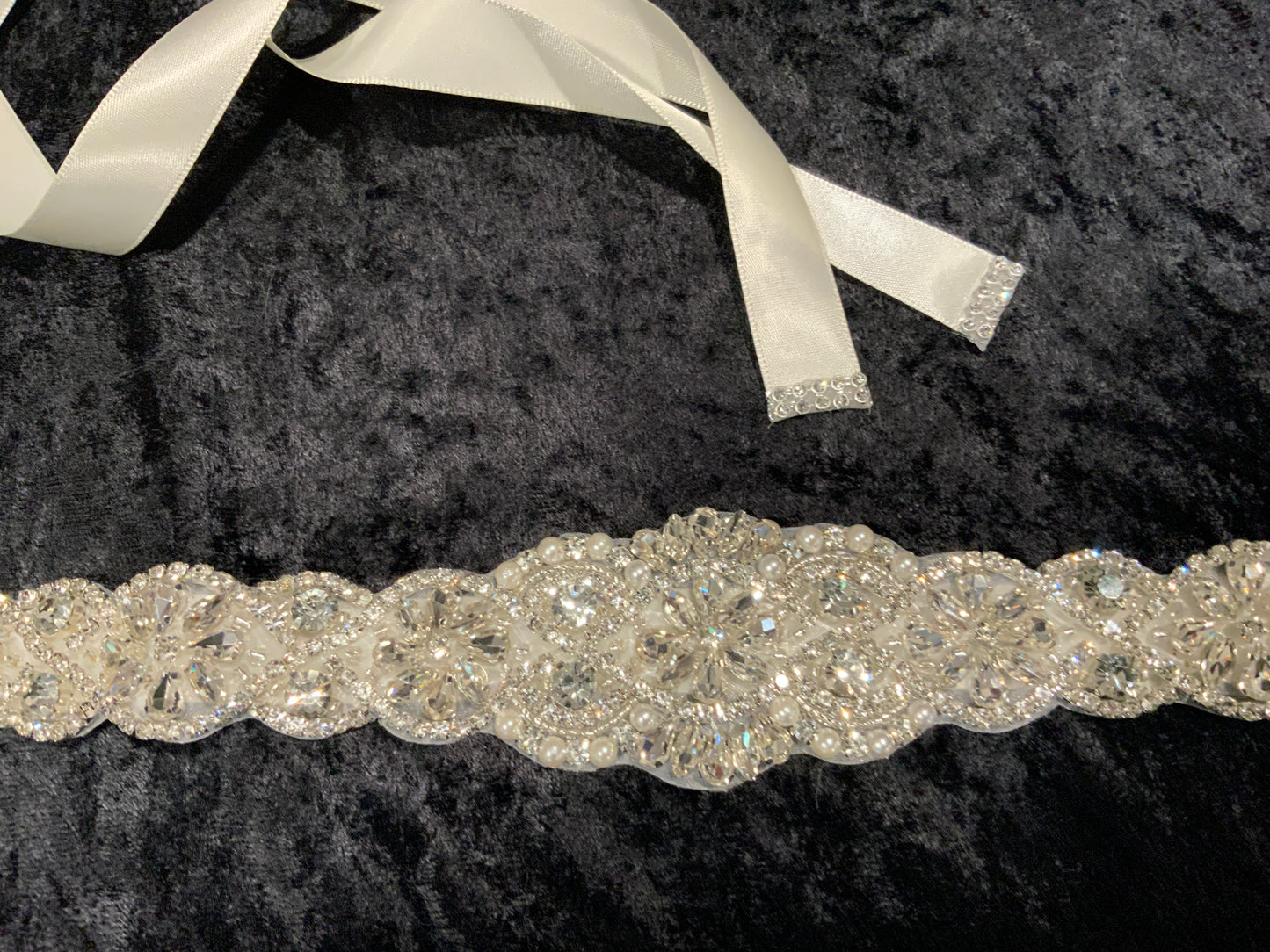 Wide Sparkly Wedding belt/sash
