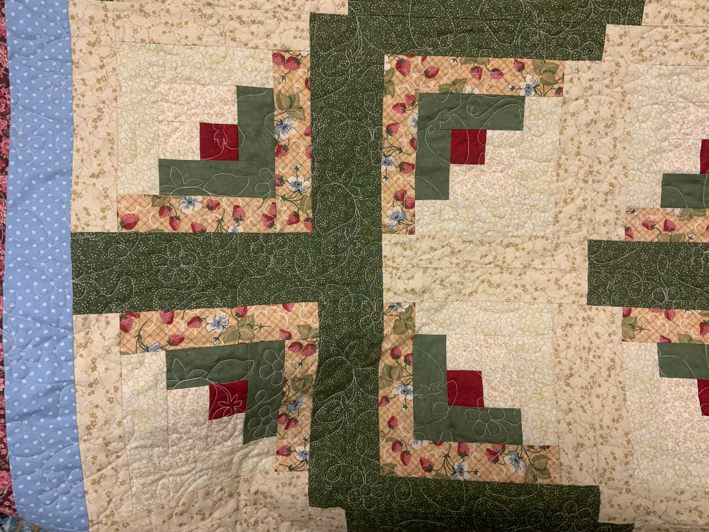Strawberry Patch Log Cabin
